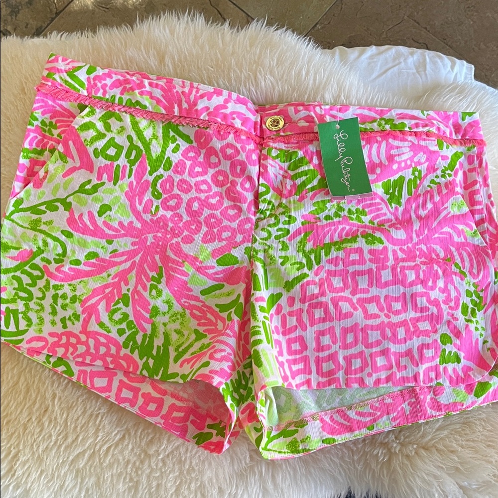 NWT Lilly Pulitzer Adie Shorts Pink Sunset Home Slice